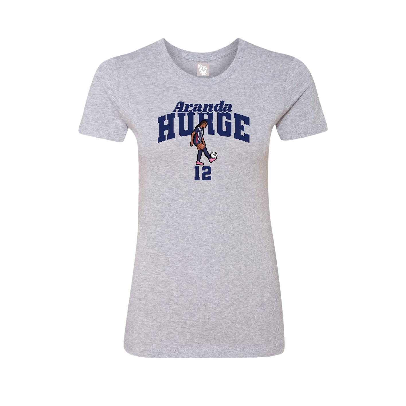 Fitted Women's Tee — Signature Arch in Grey
