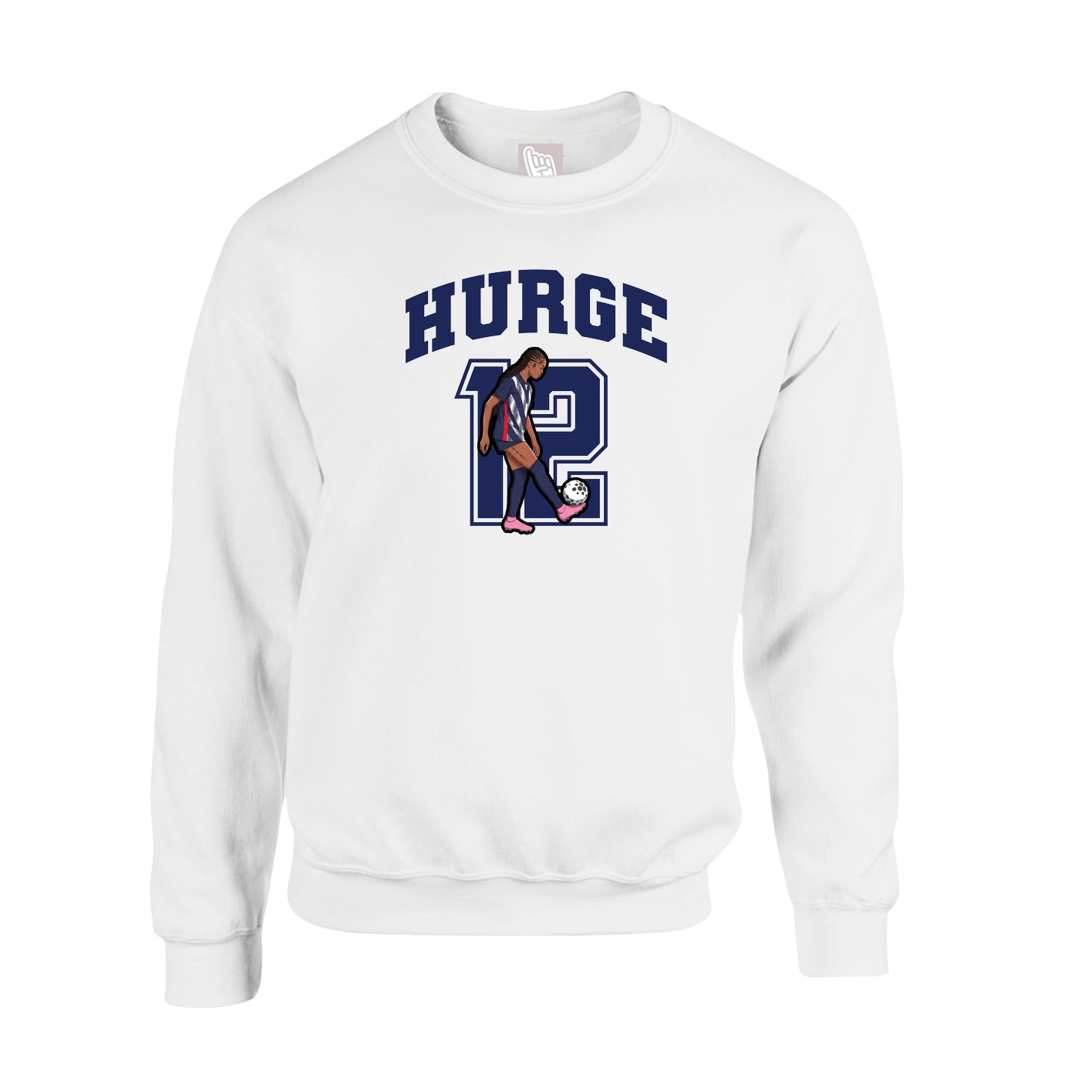 Fleece Crew — Number in White