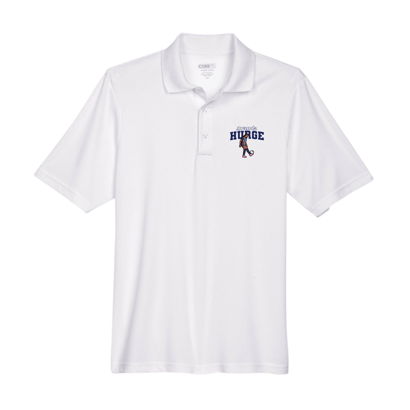 Performance Polo — Name Arch in White