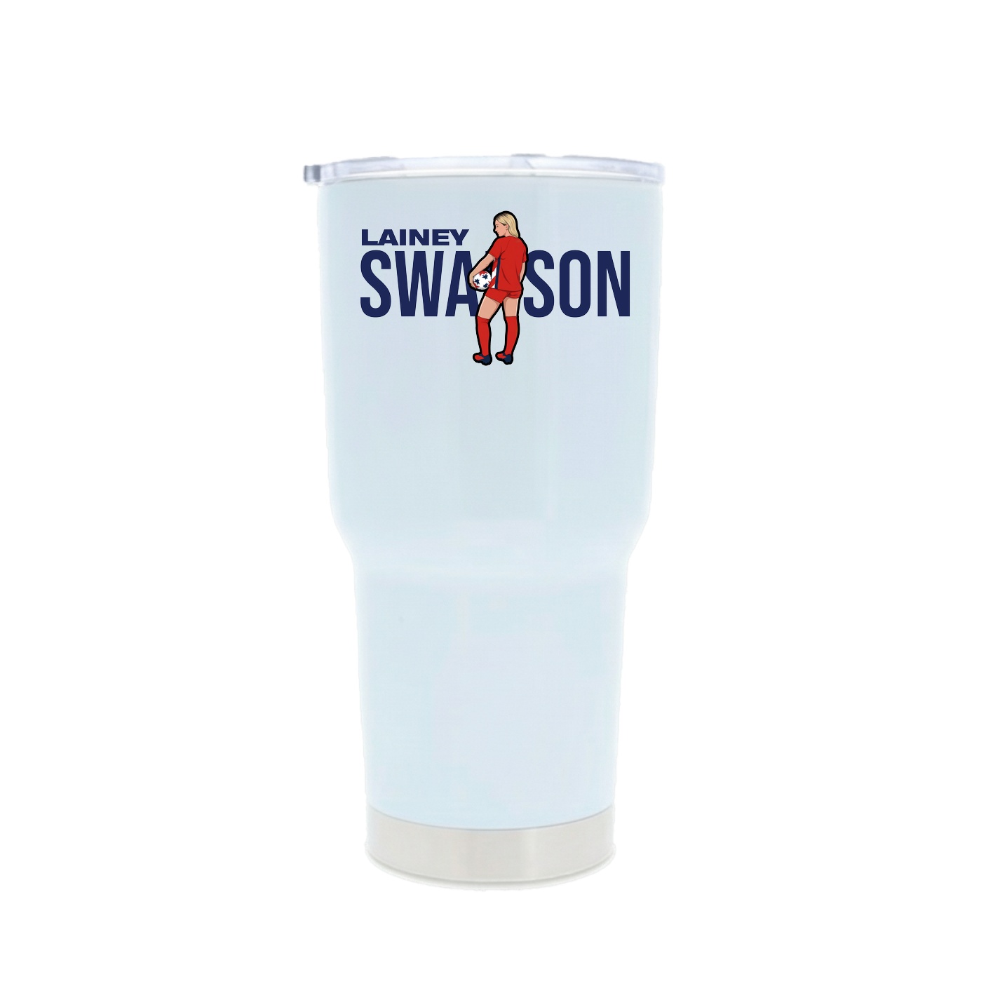 30oz Stainless Steel Tumbler — Player Name in White