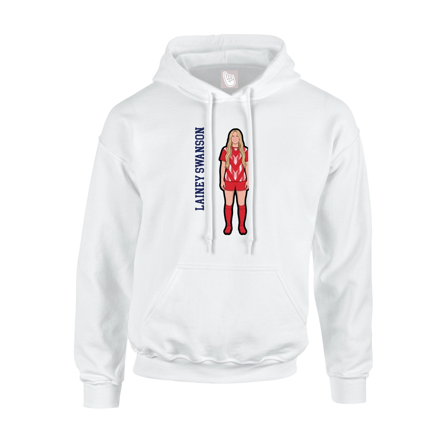 Youth Hoodie — Name Vertical in White