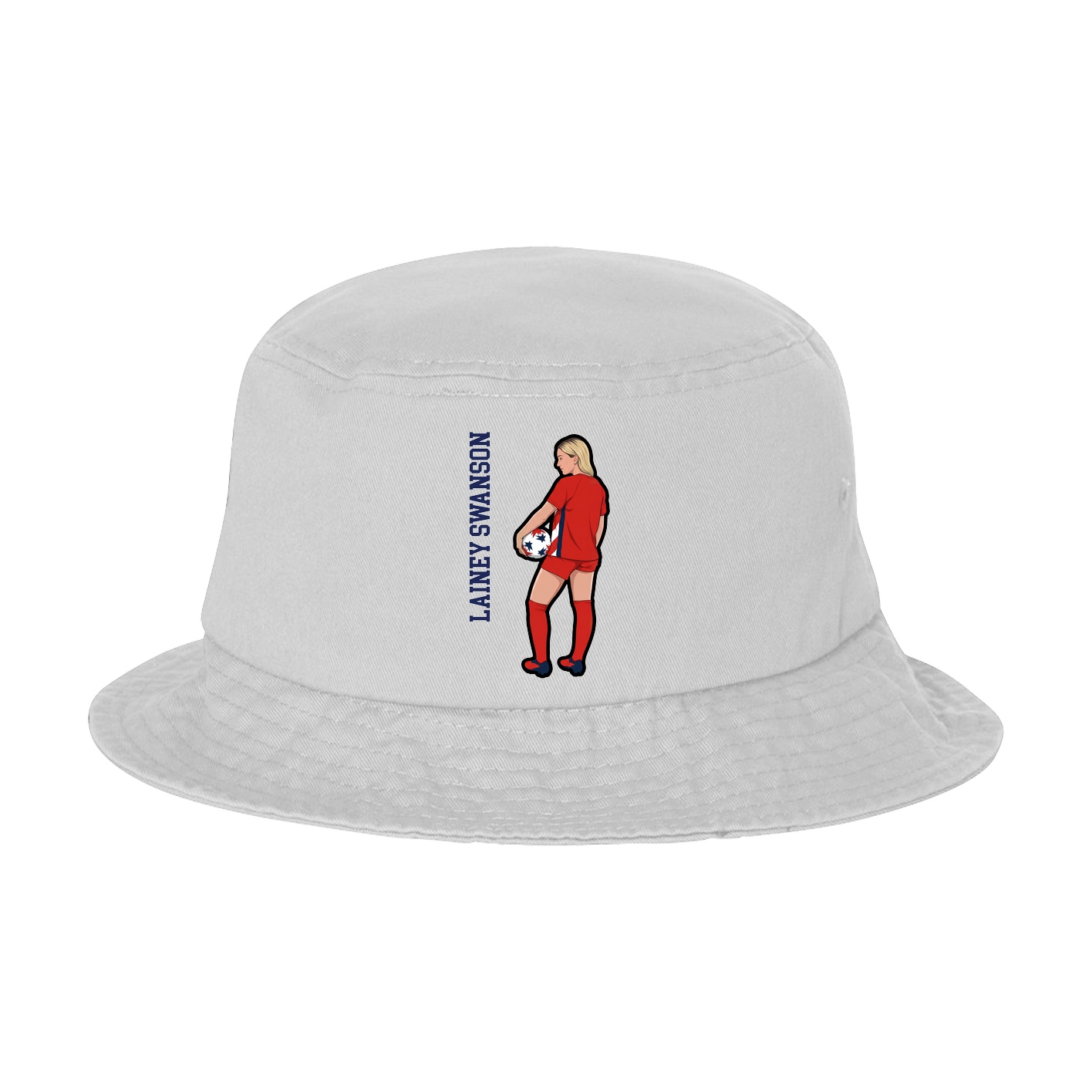 Bucket Cap — Name Vertical in White