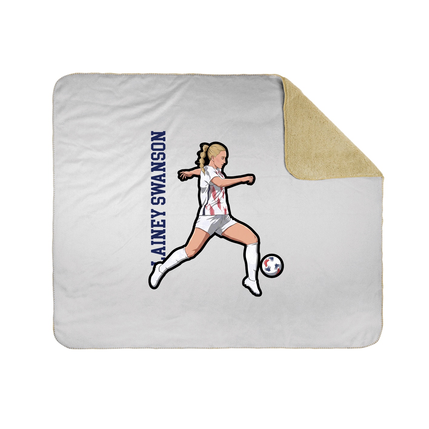Throw Blanket — Name Vertical in White