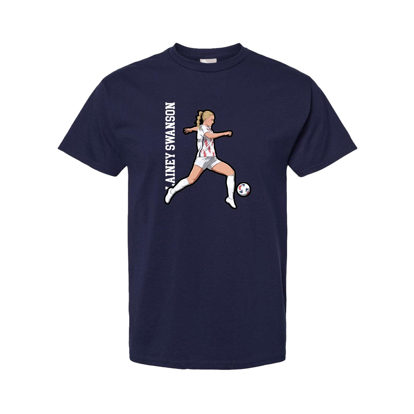 Tee — Name Vertical in Navy