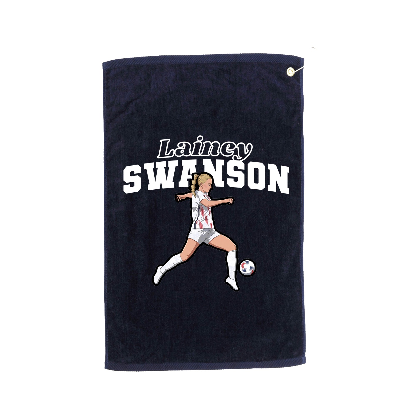 Golf Towel — Name Arch in Navy