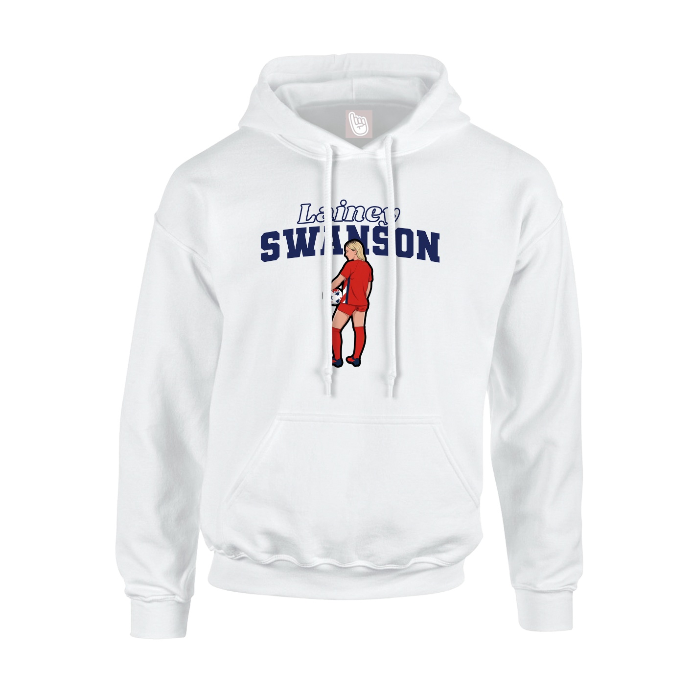 Youth Hoodie — Name Arch in White