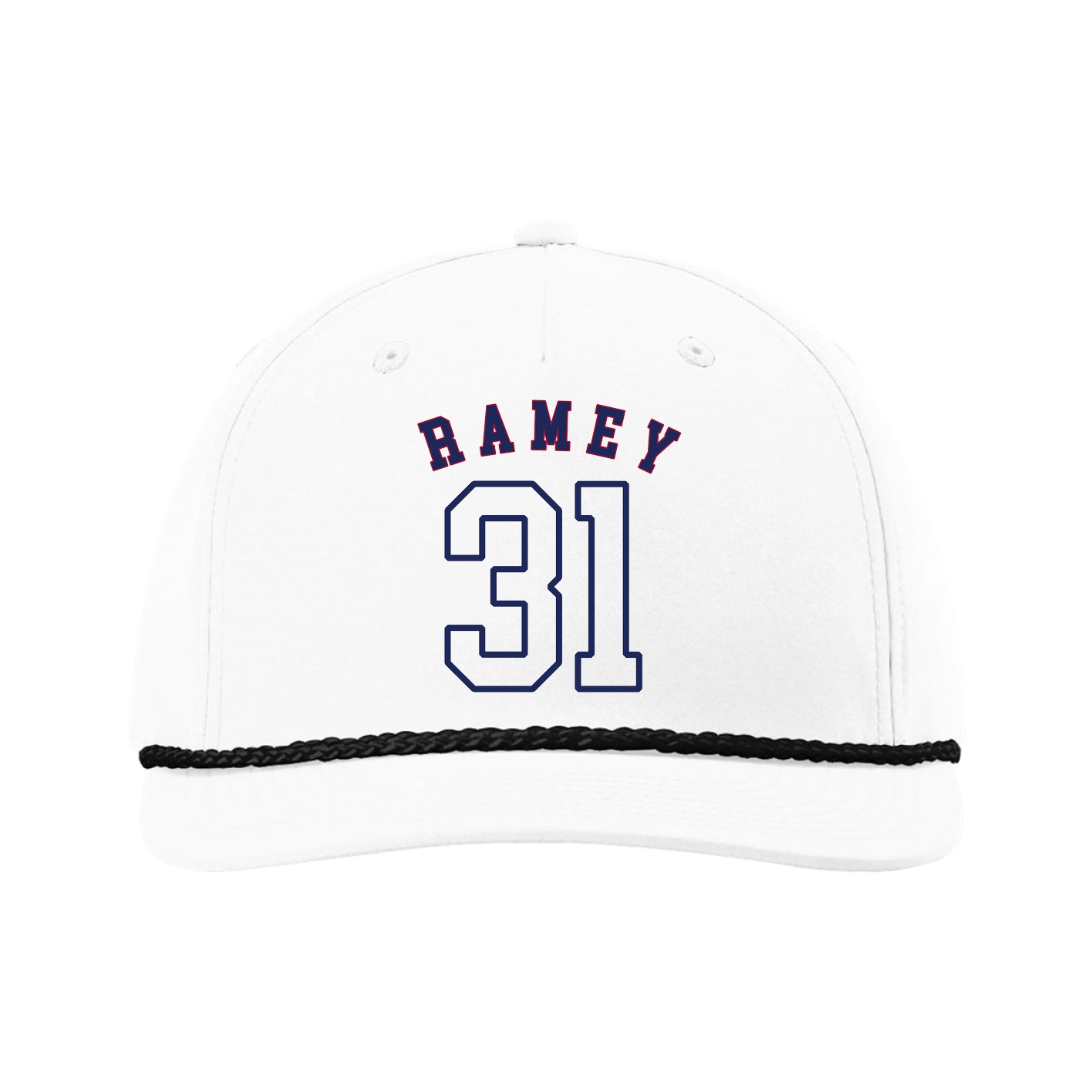 Five-Panel Classic Rope Cap — Shirsey Arch in White