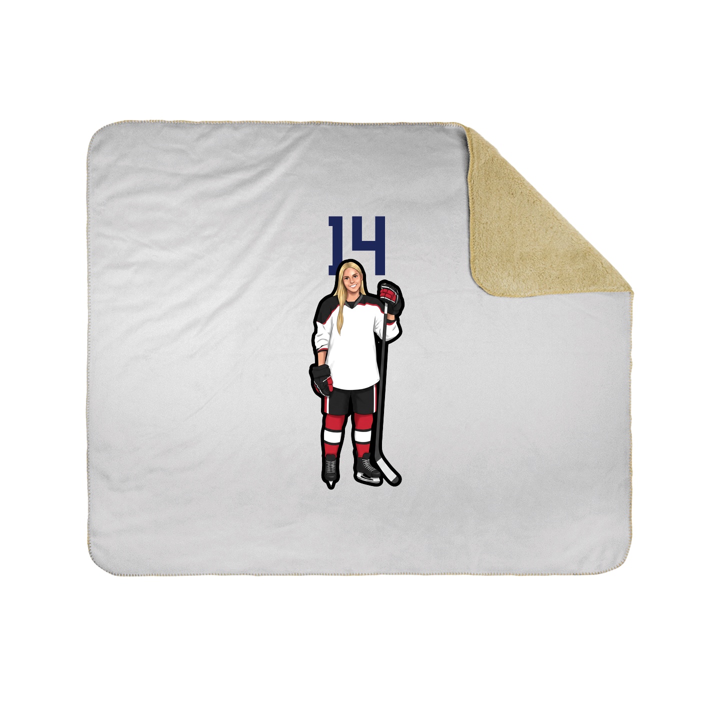 Throw Blanket — Number Top in White