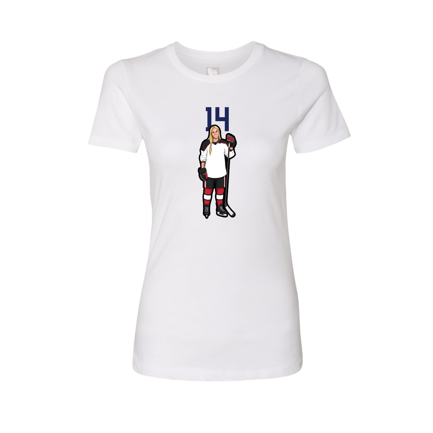 Fitted Women's Tee — Number Top in White