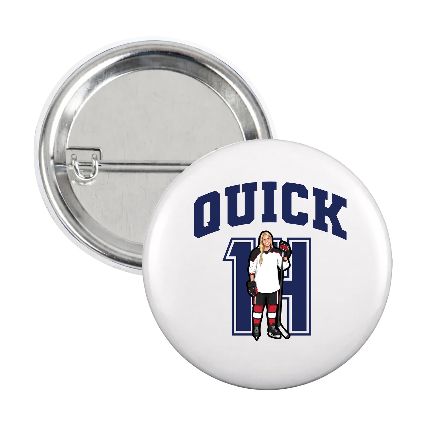 Game Day Button — Number in White