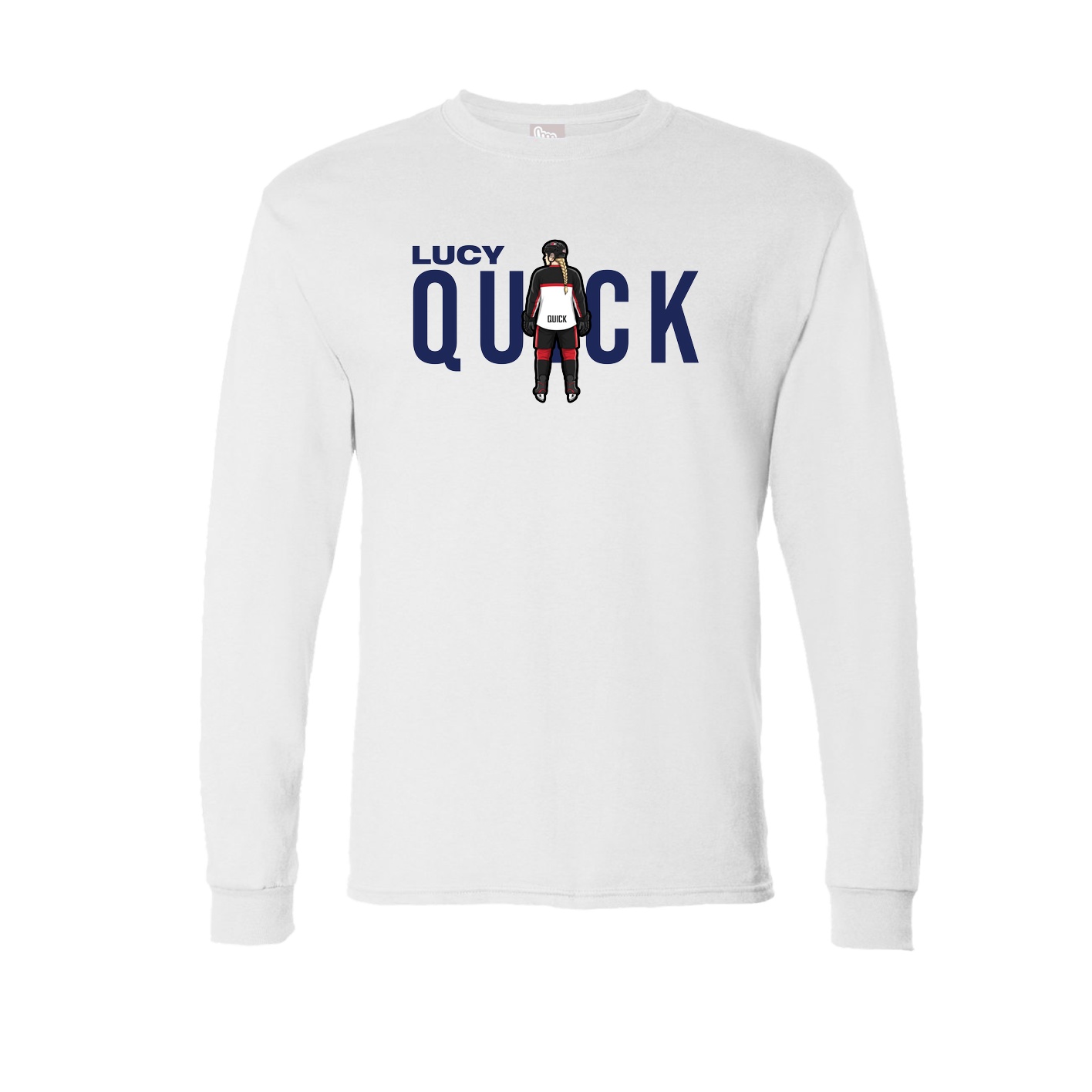 Long Sleeve Tee — Player Name in White