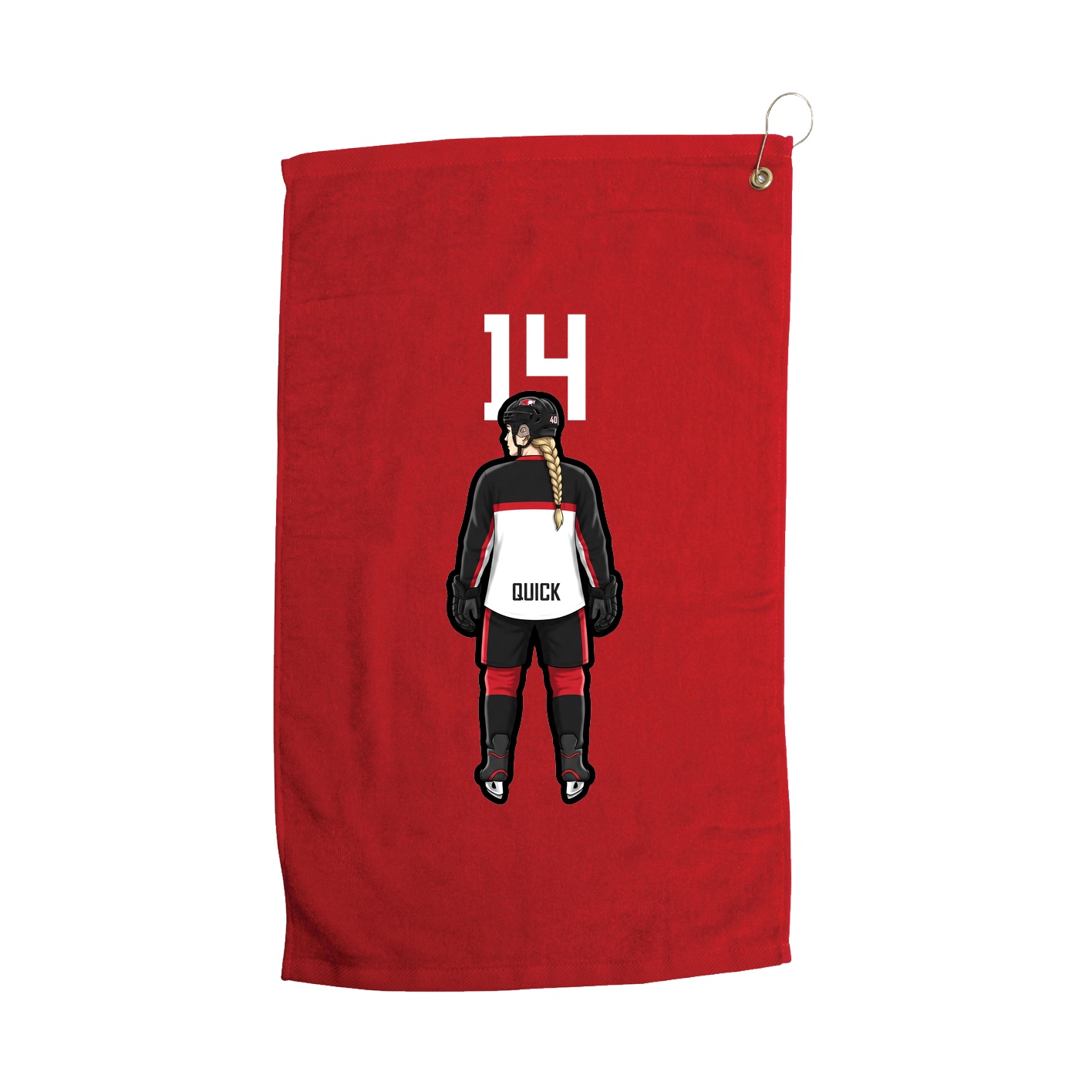 Golf Towel — Number Top in Red