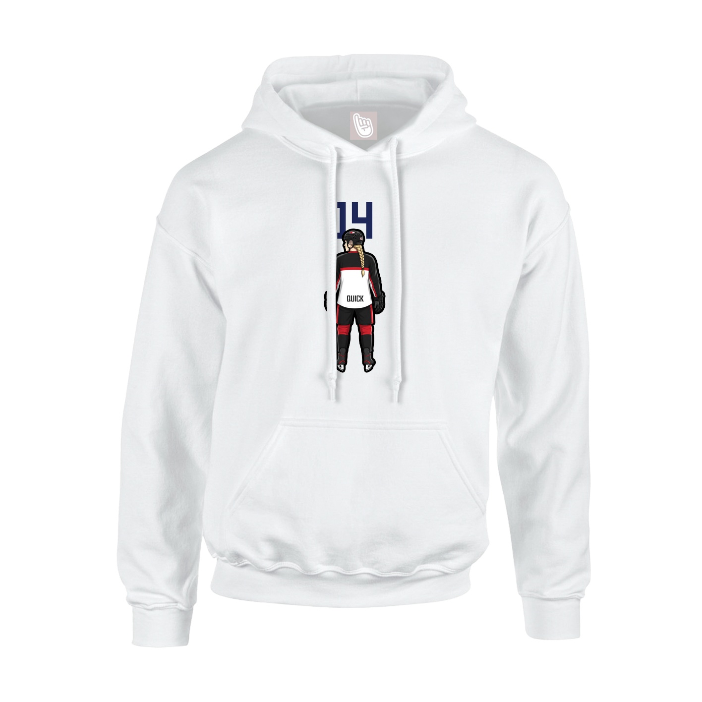 Youth Hoodie — Number Top in White