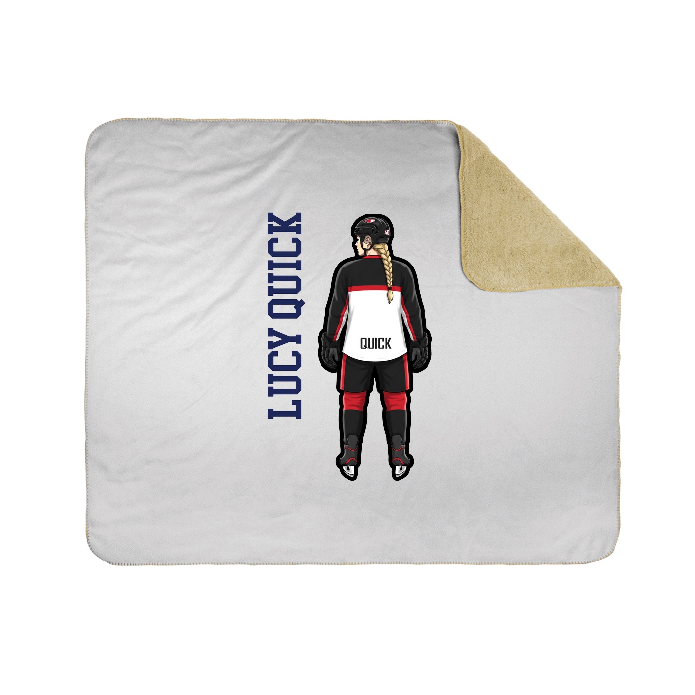 Throw Blanket — Name Vertical in White