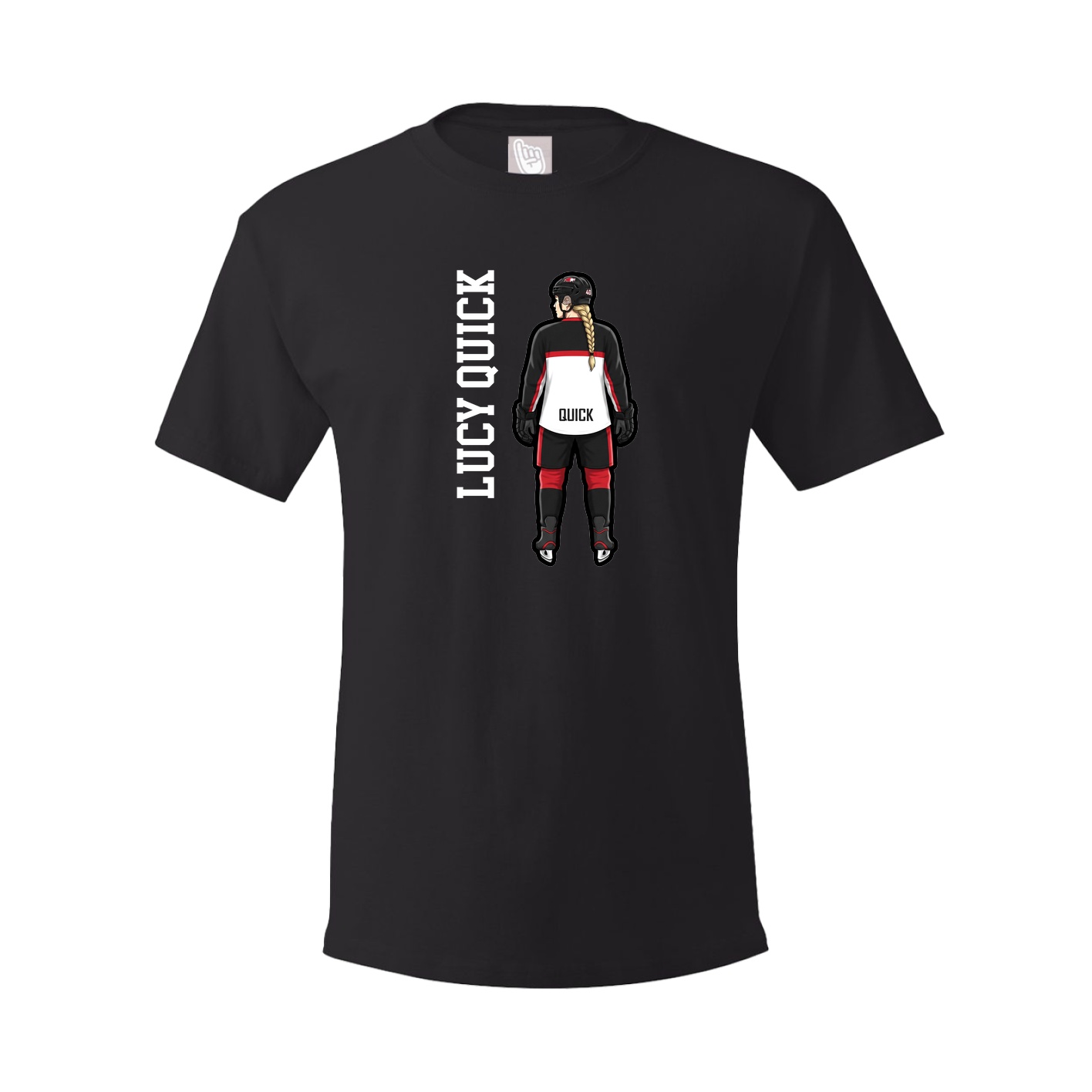 Youth Tee — Name Vertical in Black