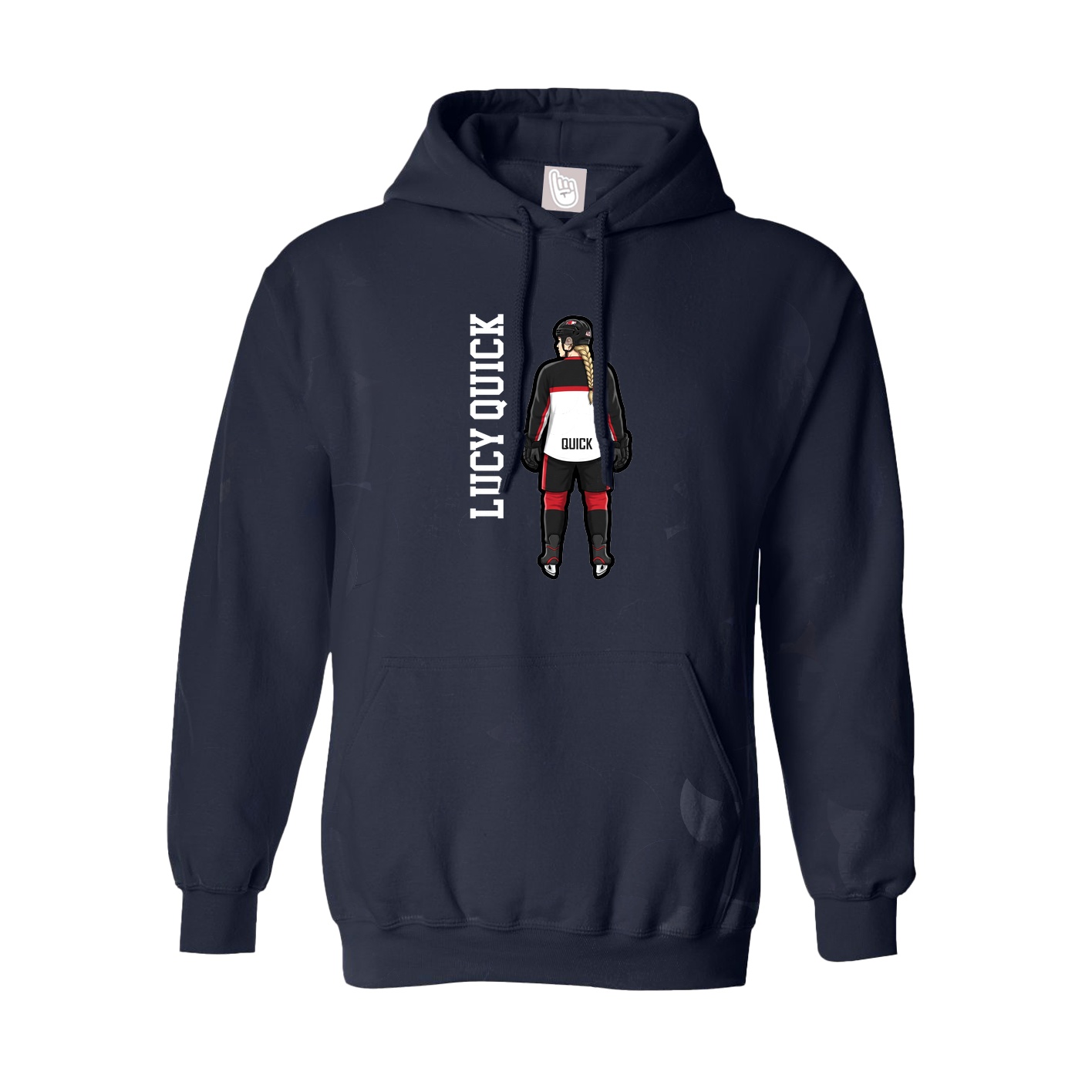 Youth Hoodie — Name Vertical in Navy
