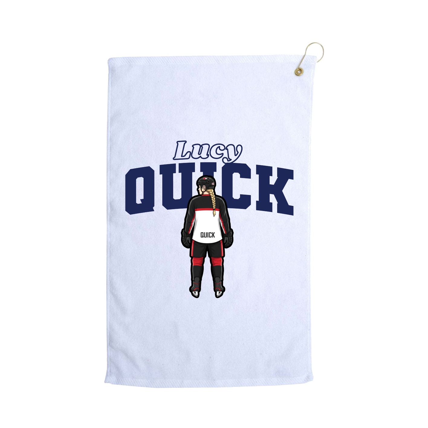 Golf Towel — Name Arch in White