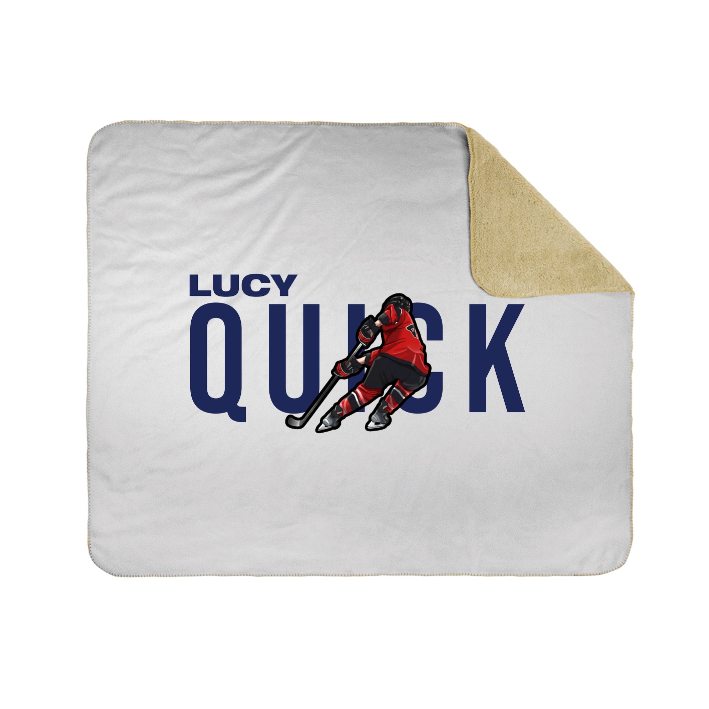 Throw Blanket — Player Name in White
