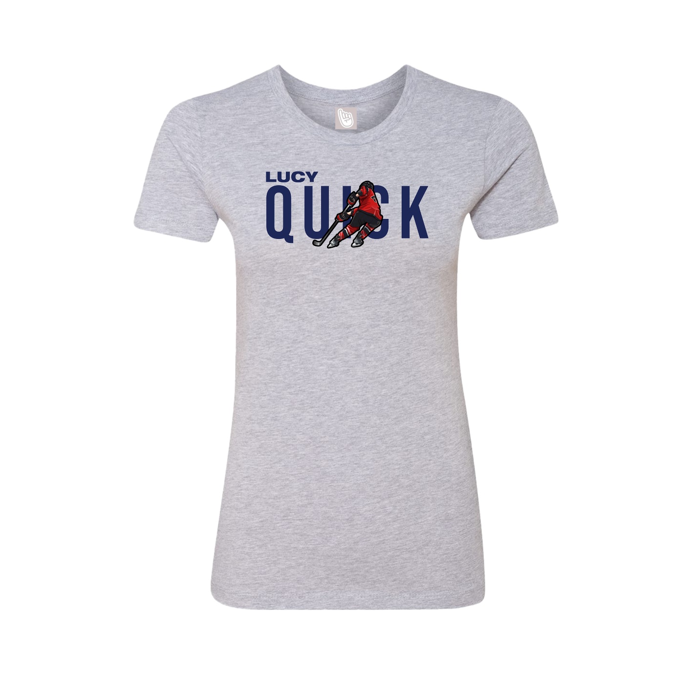 Fitted Women's Tee — Player Name in Grey