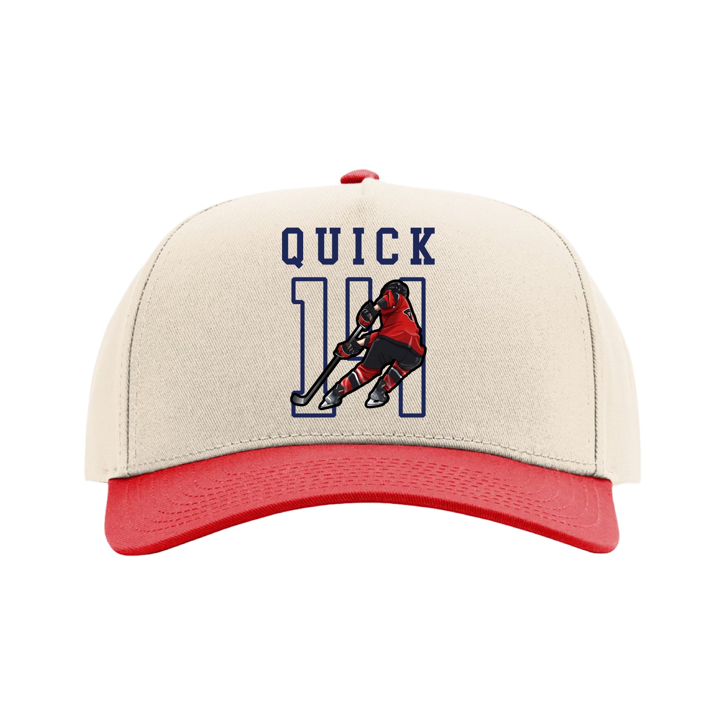 Full Fabric Five-Panel Champ Cap — Shirsey in Cream/Red