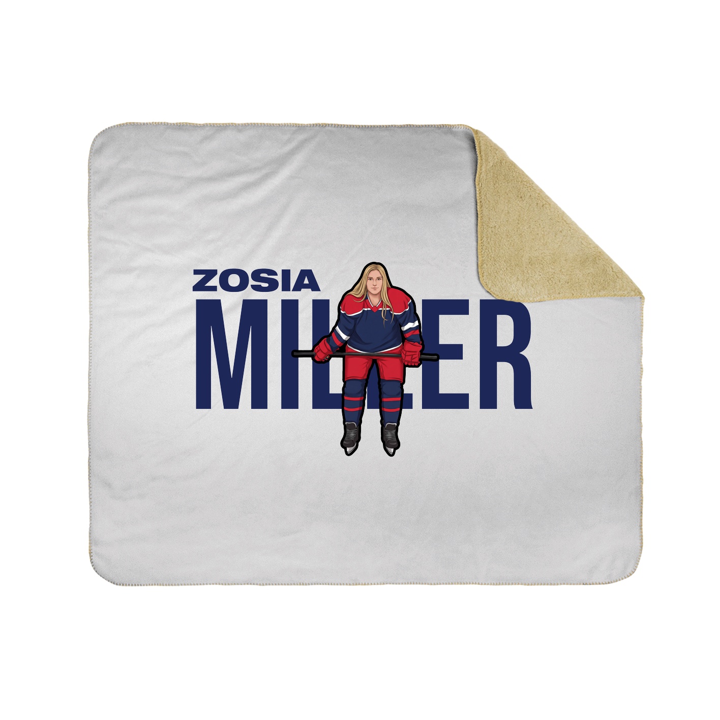 Throw Blanket — Player Name in White