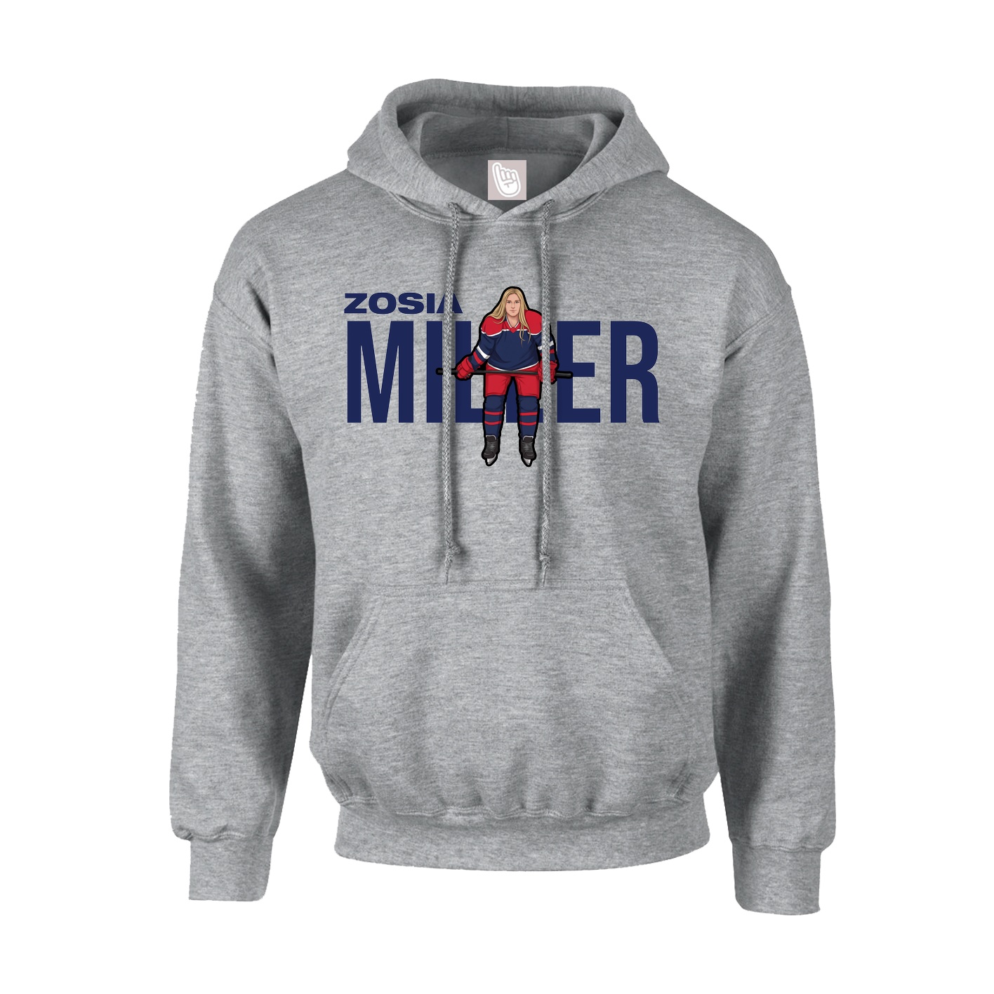 Hoodie — Player Name in Grey