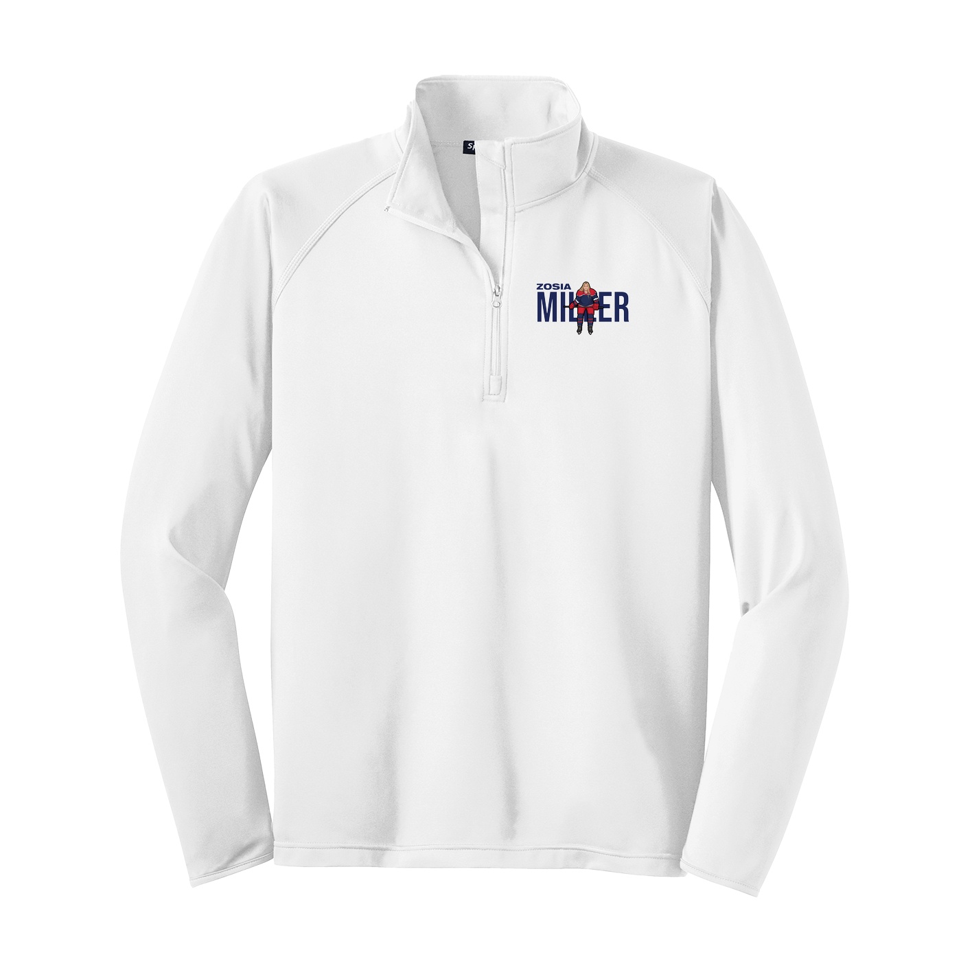 Q-Zip Pullover — Player Name in White