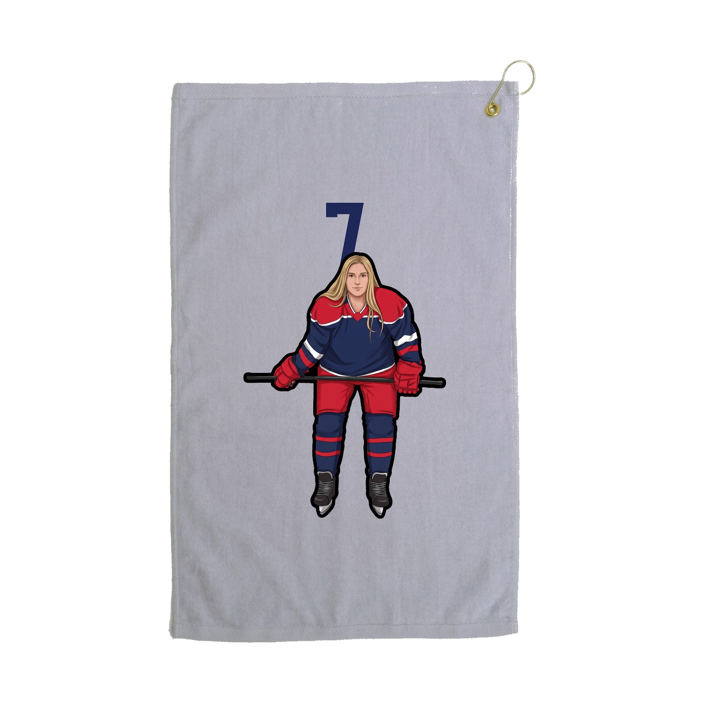 Golf Towel — Number Top in Grey