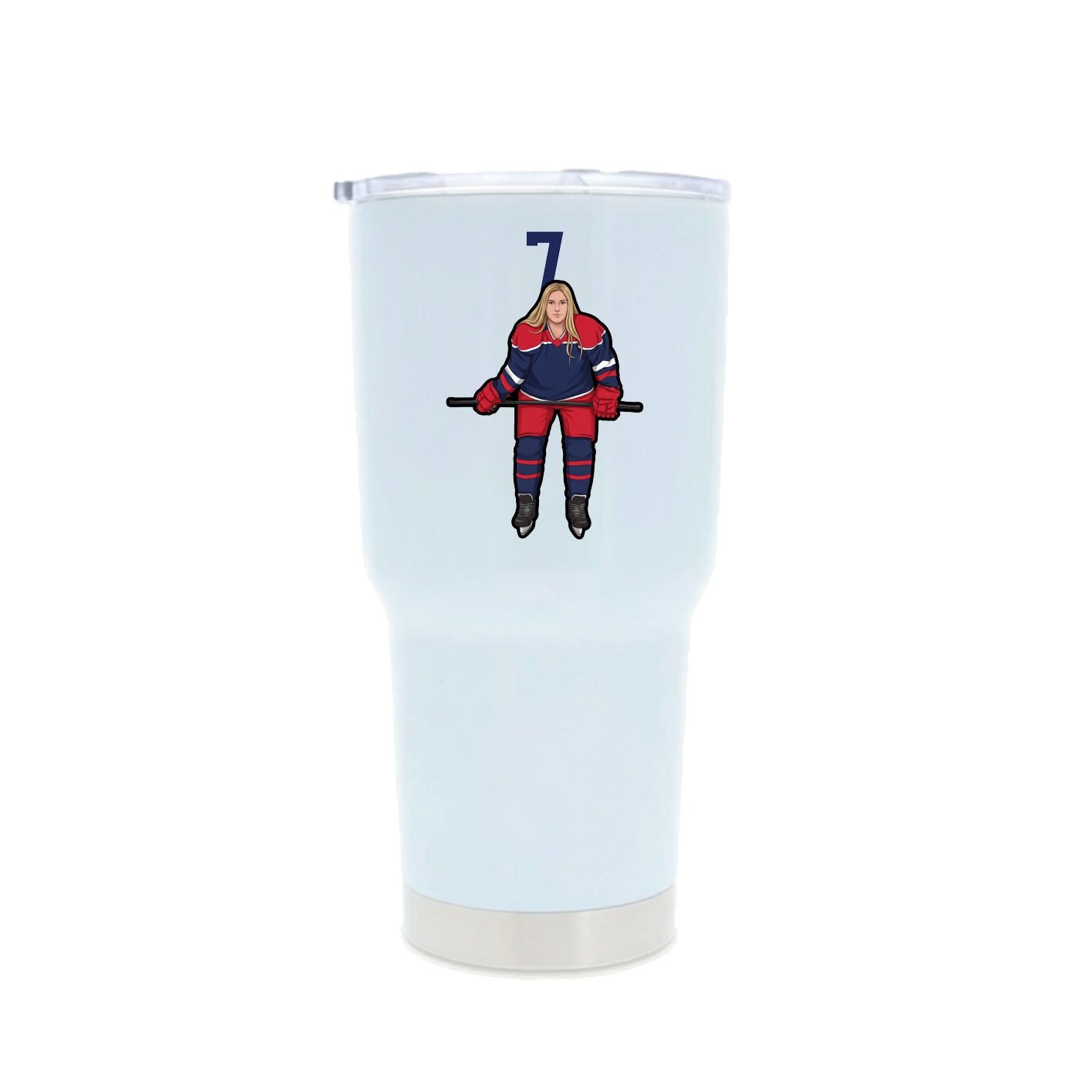 30oz Stainless Steel Tumbler — Number Top in White