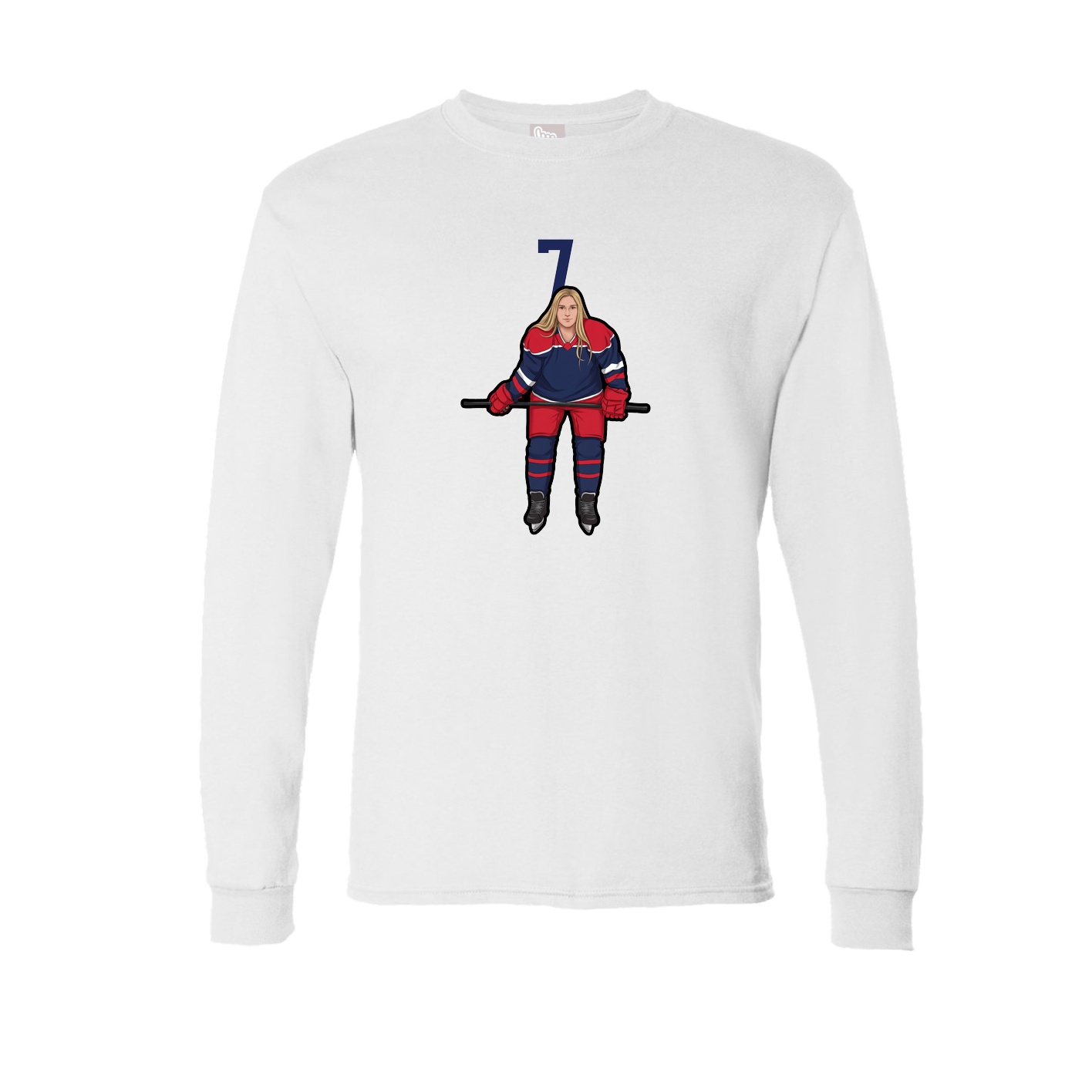 Long Sleeve Tee — Number Top in White