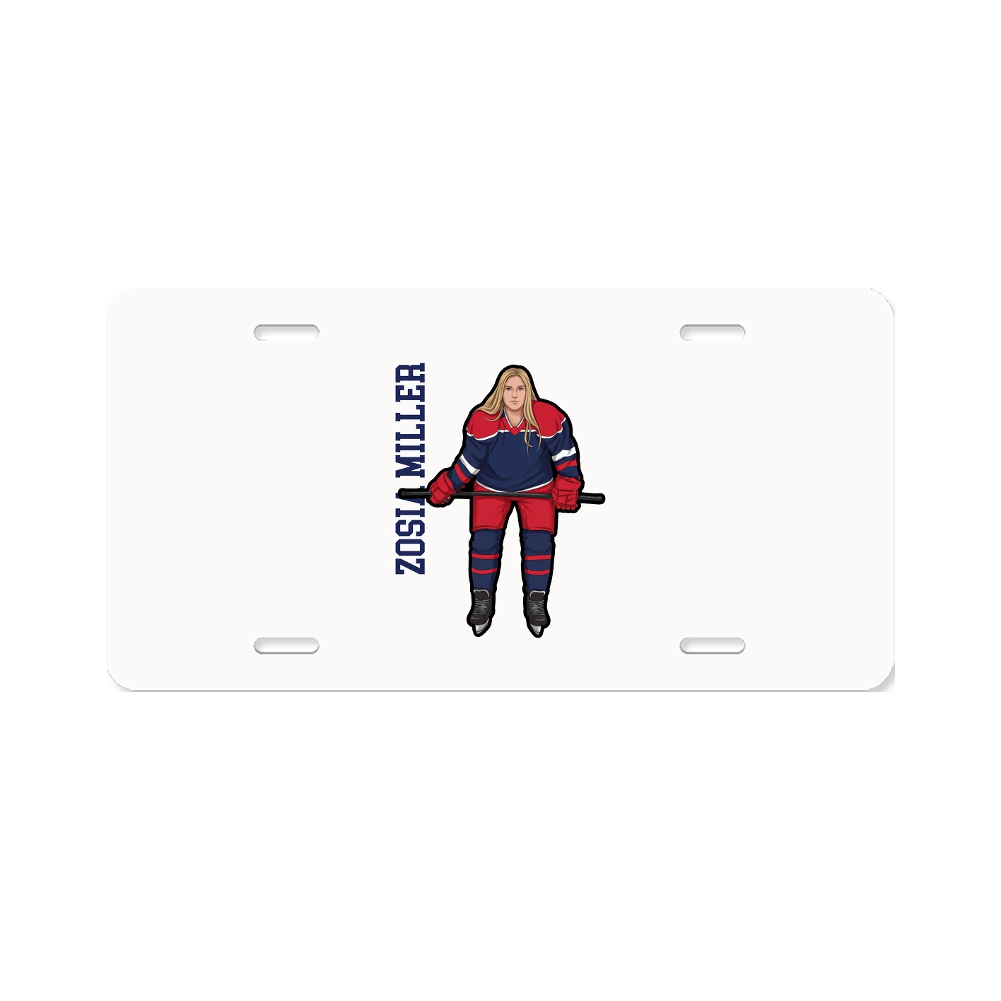 License Plate — Name Vertical in Classic