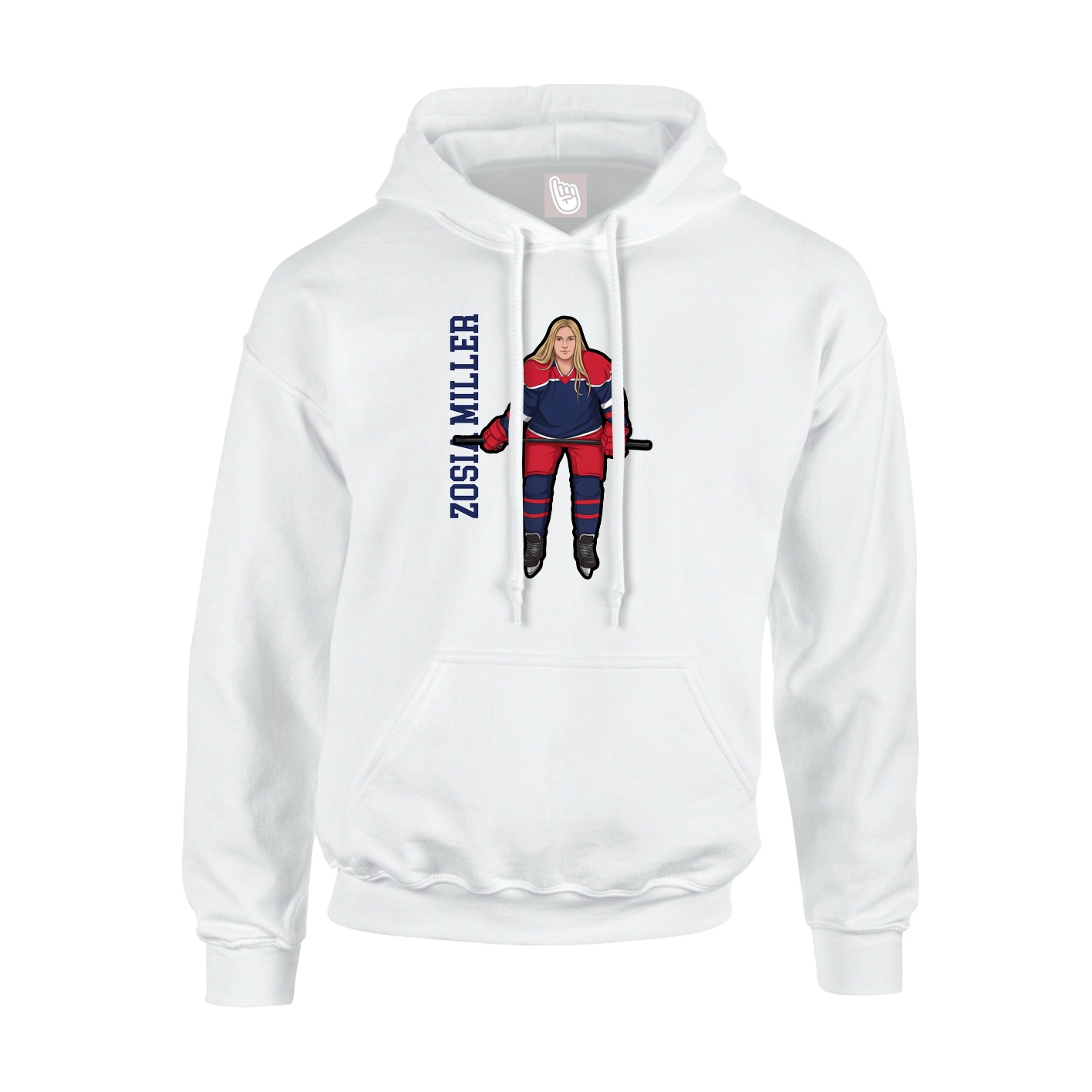 Youth Hoodie — Name Vertical in White