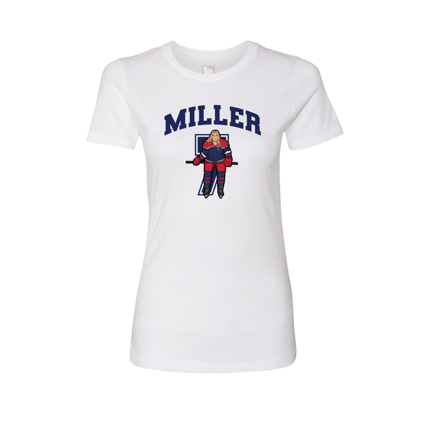 Fitted Women's Tee — Number in White