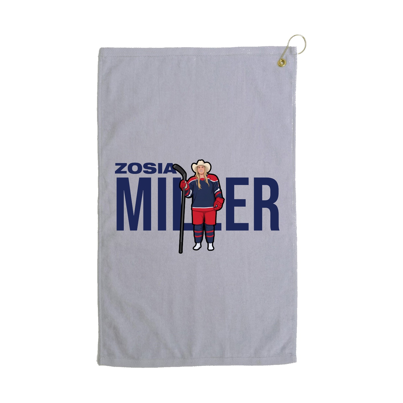 Golf Towel — Player Name in Grey
