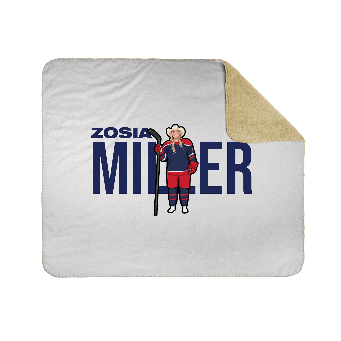 Throw Blanket — Player Name in White