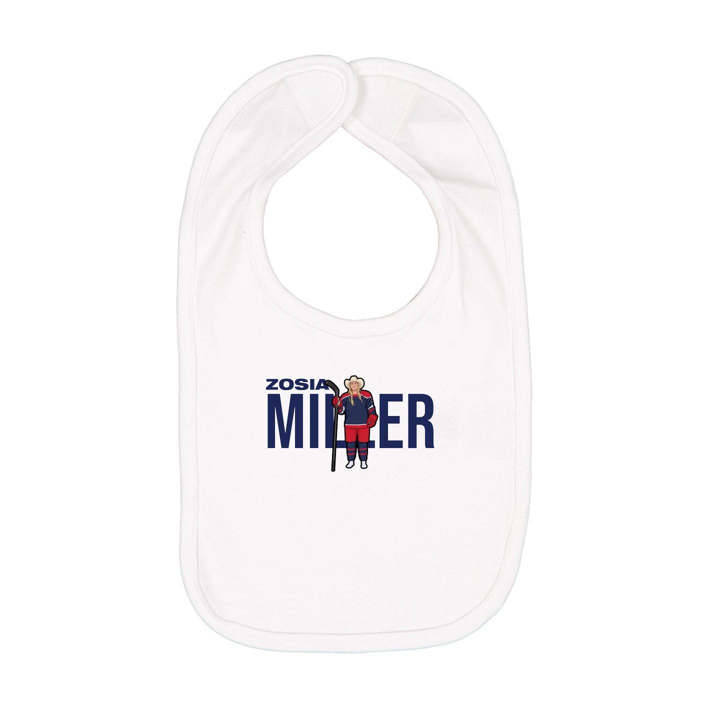 Infant Bib — Player Name in White