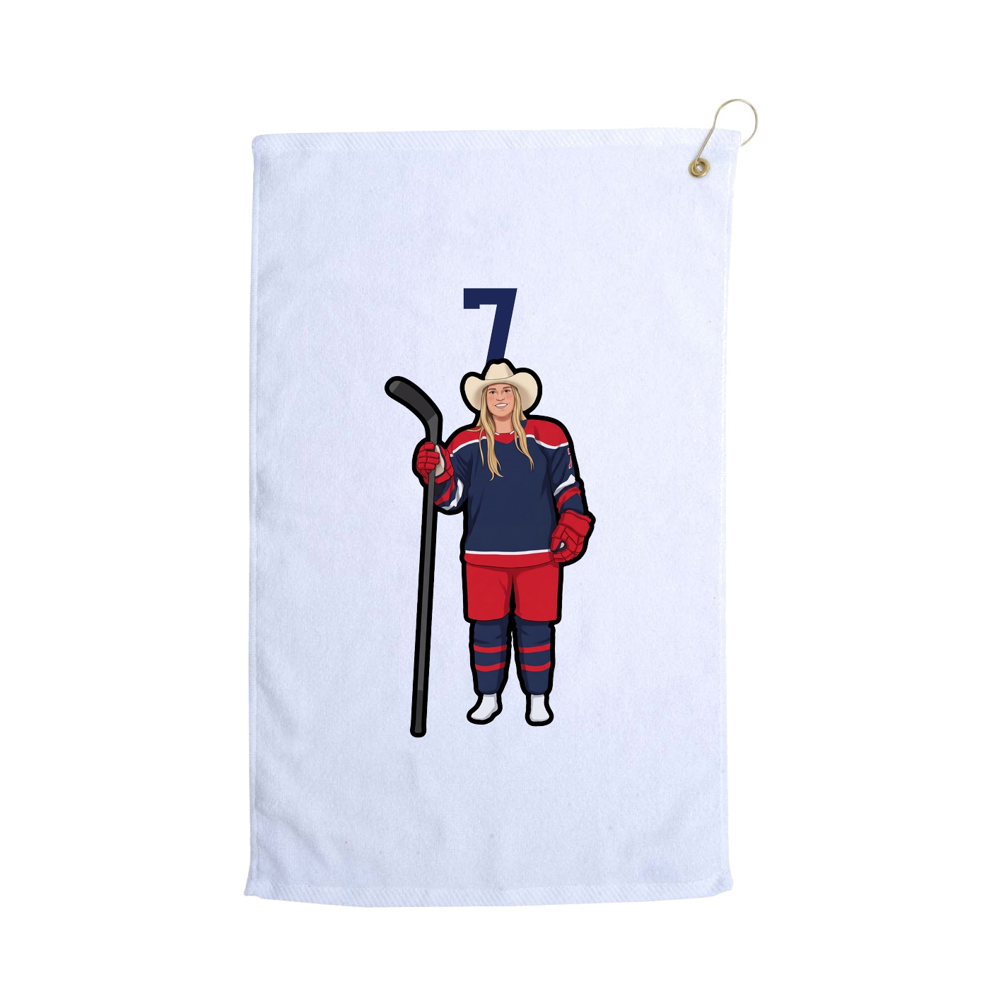 Golf Towel — Number Top in White