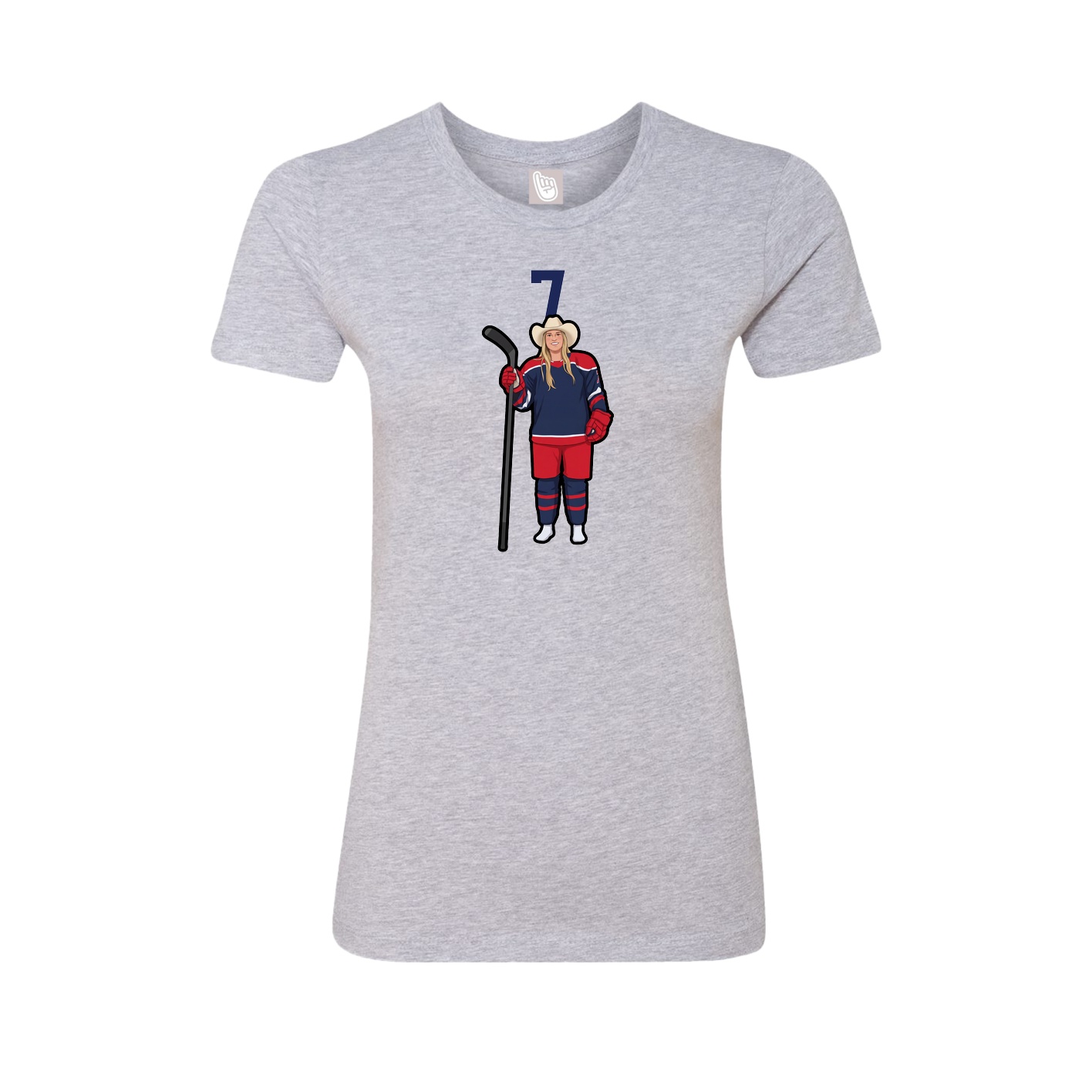 Fitted Women's Tee — Number Top in Grey
