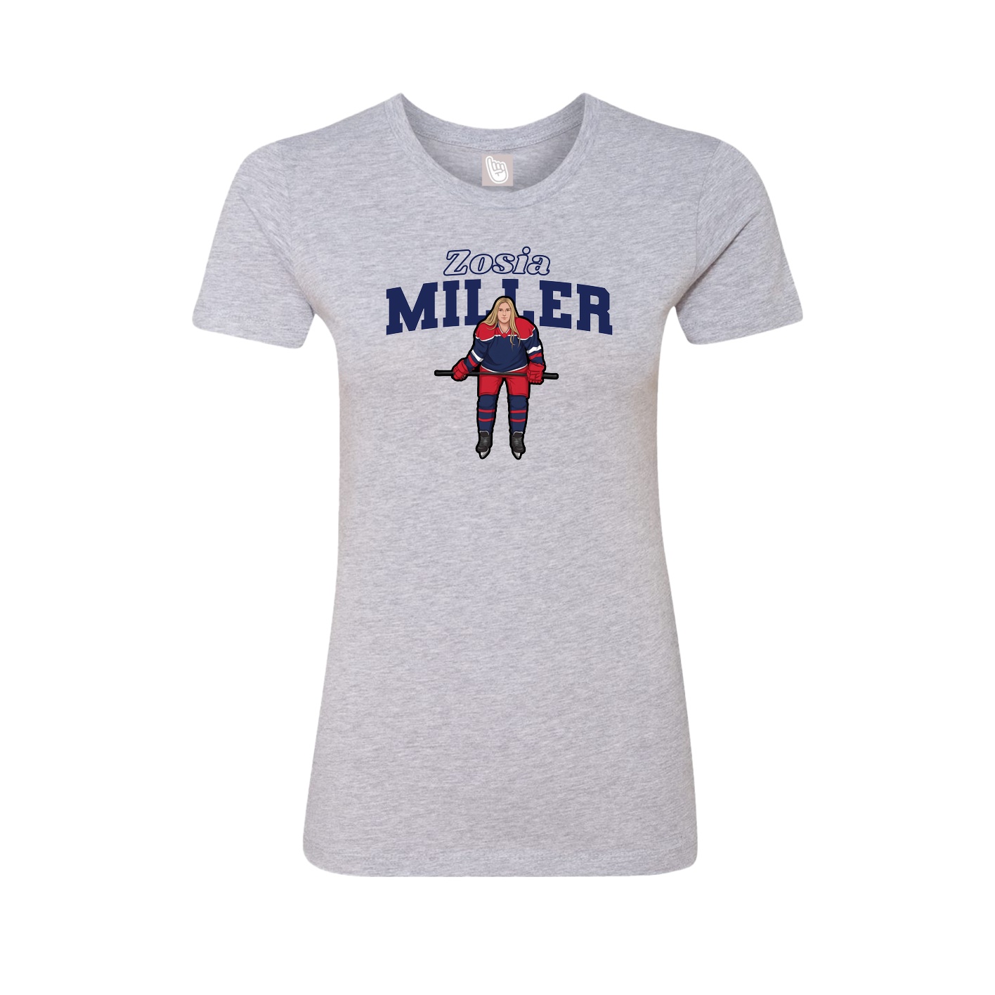 Fitted Women's Tee — Name Arch in Grey
