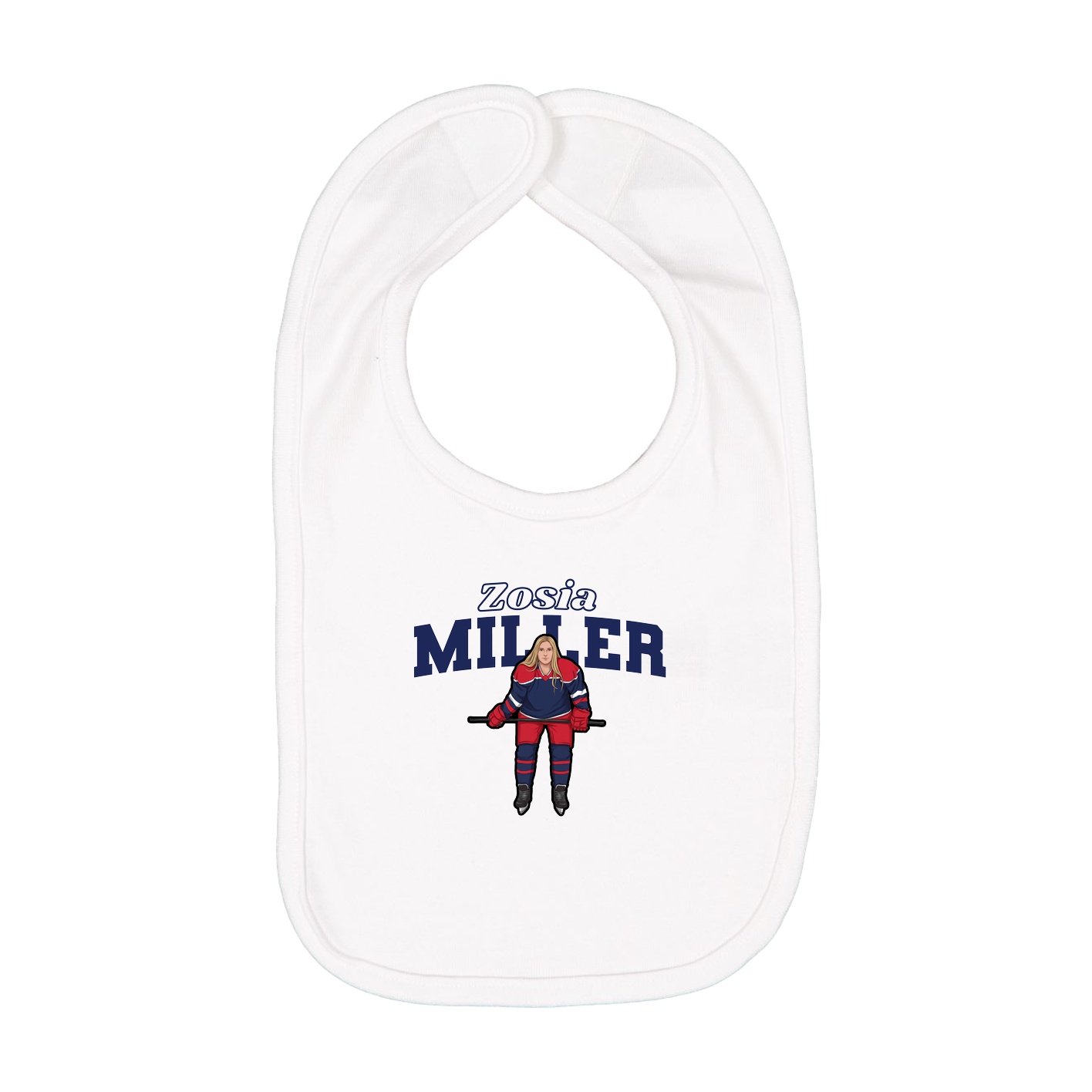 Infant Bib — Name Arch in White
