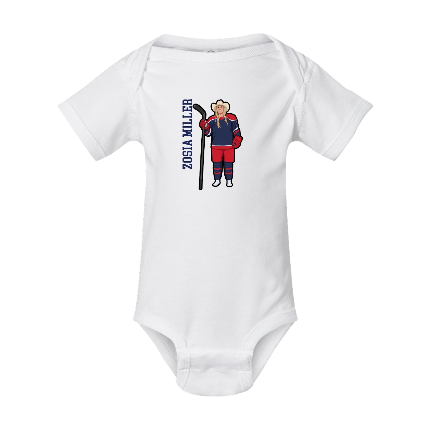 Baby Onesie — Name Vertical in White