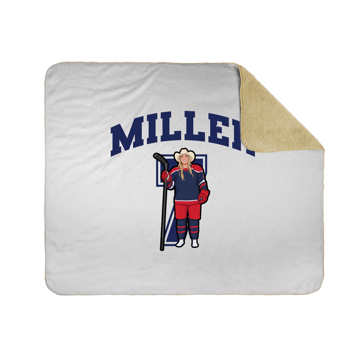 Throw Blanket — Number in White