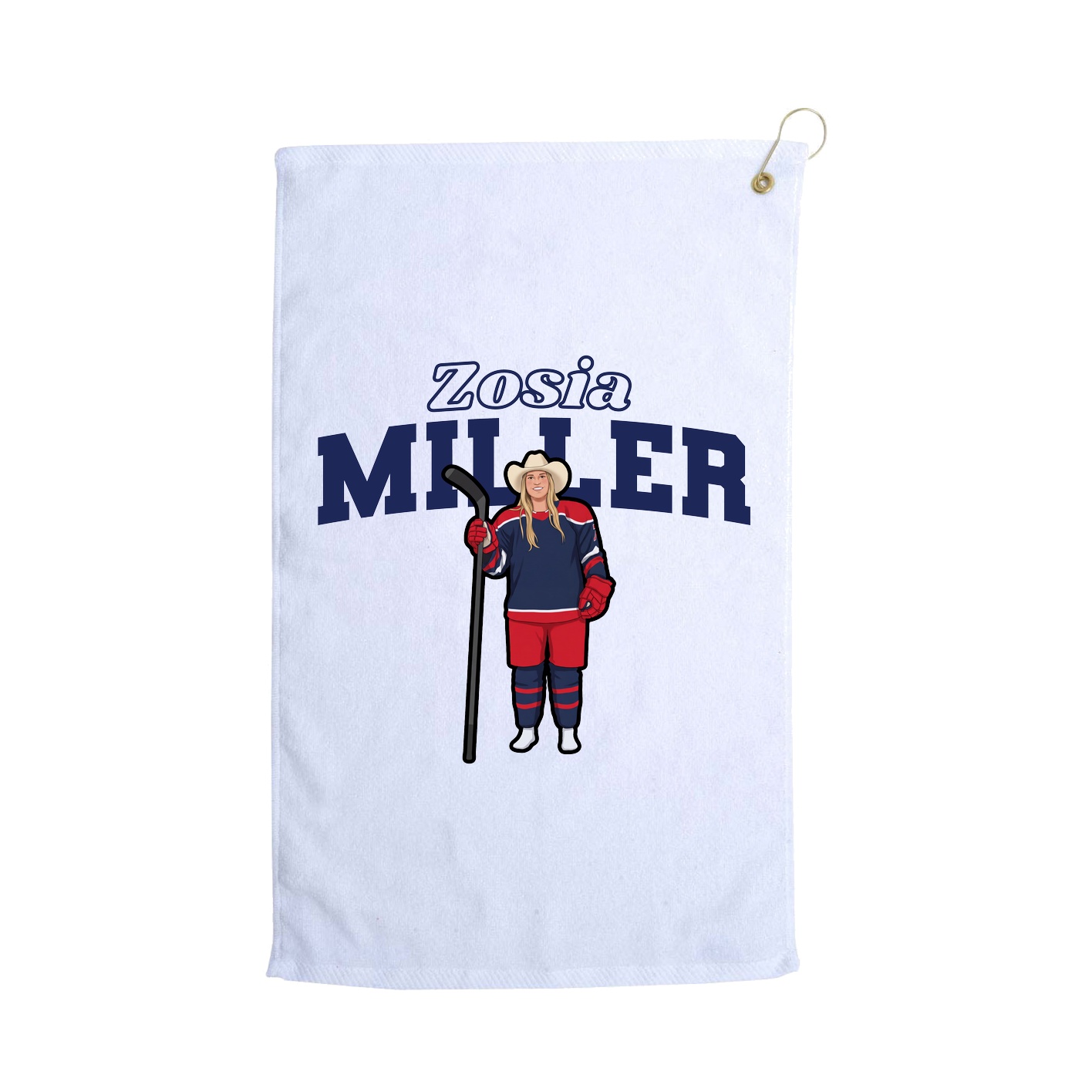 Golf Towel — Name Arch in White