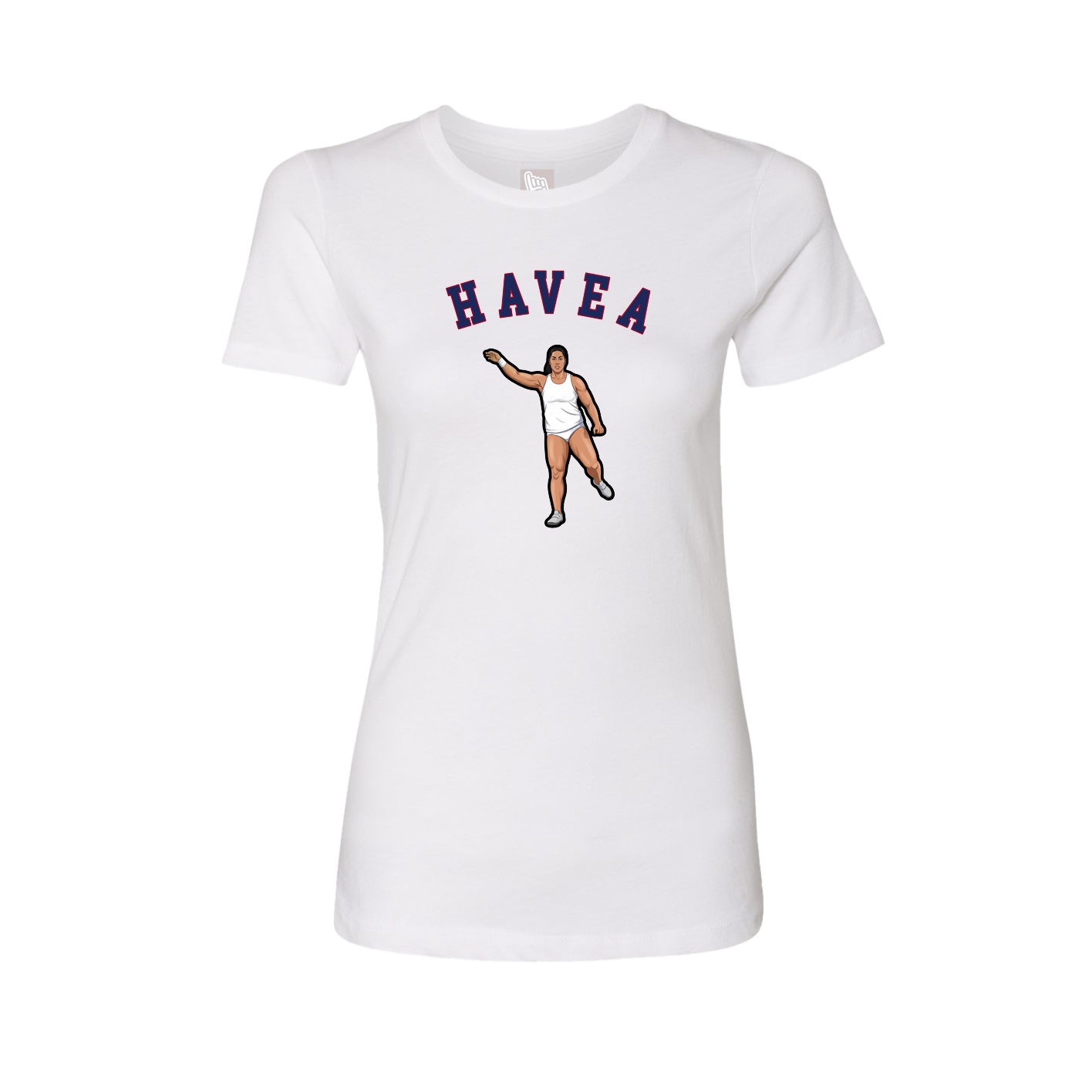 Fitted Women's Tee — Shirsey Arch in White