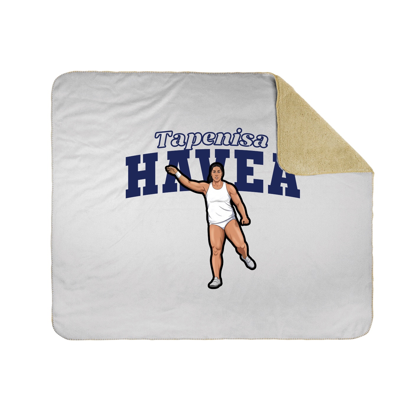 Throw Blanket — Name Arch in White