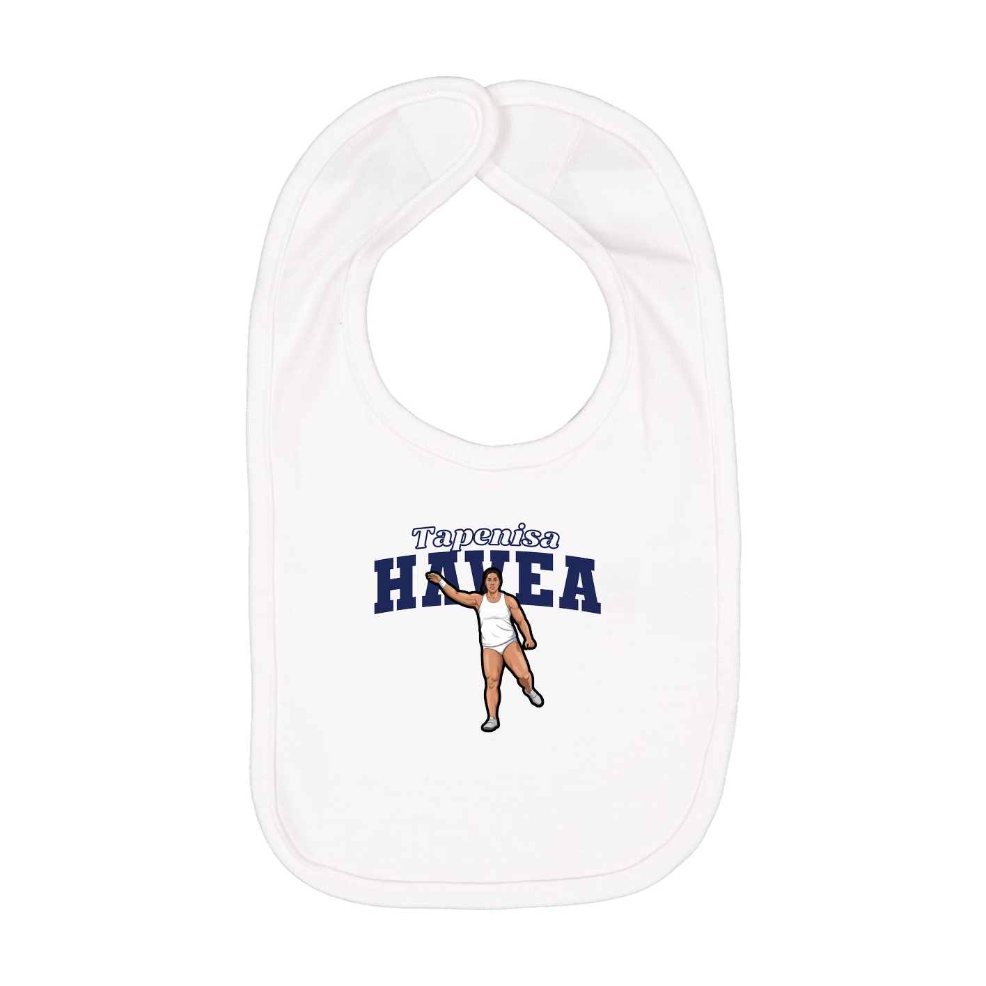 Infant Bib — Name Arch in White