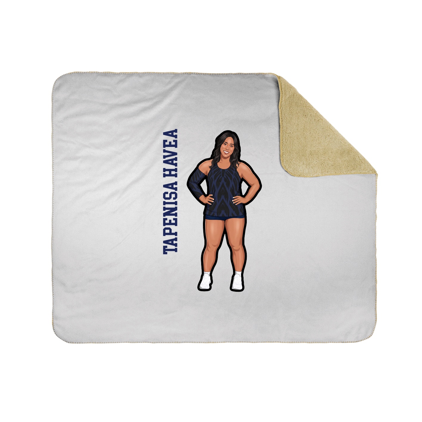 Throw Blanket — Name Vertical in White