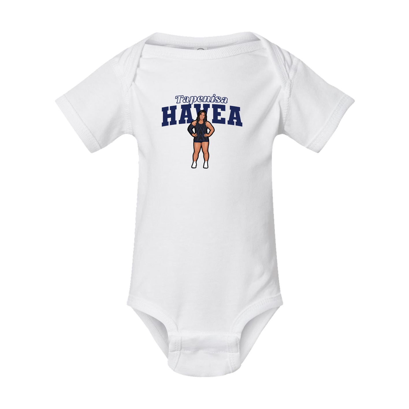 Baby Onesie — Name Arch in White