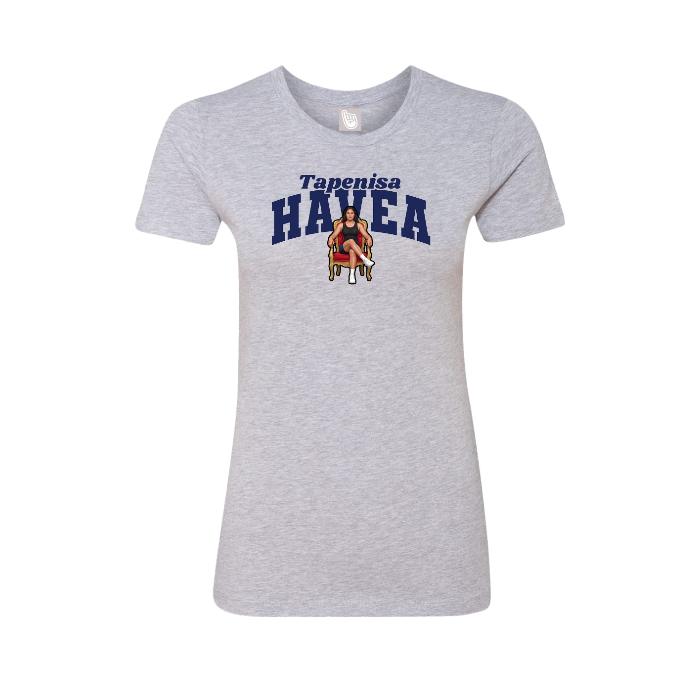 Fitted Women's Tee — Signature Arch in Grey