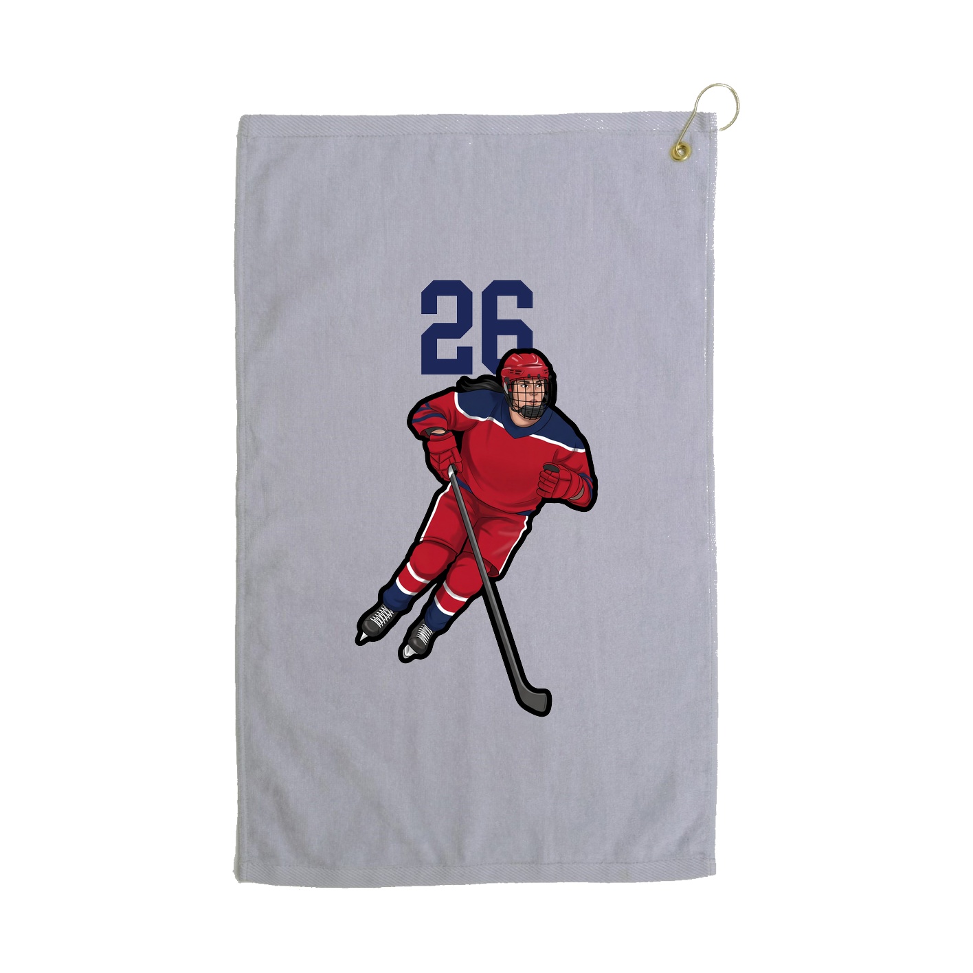 Golf Towel — Number Top in Grey